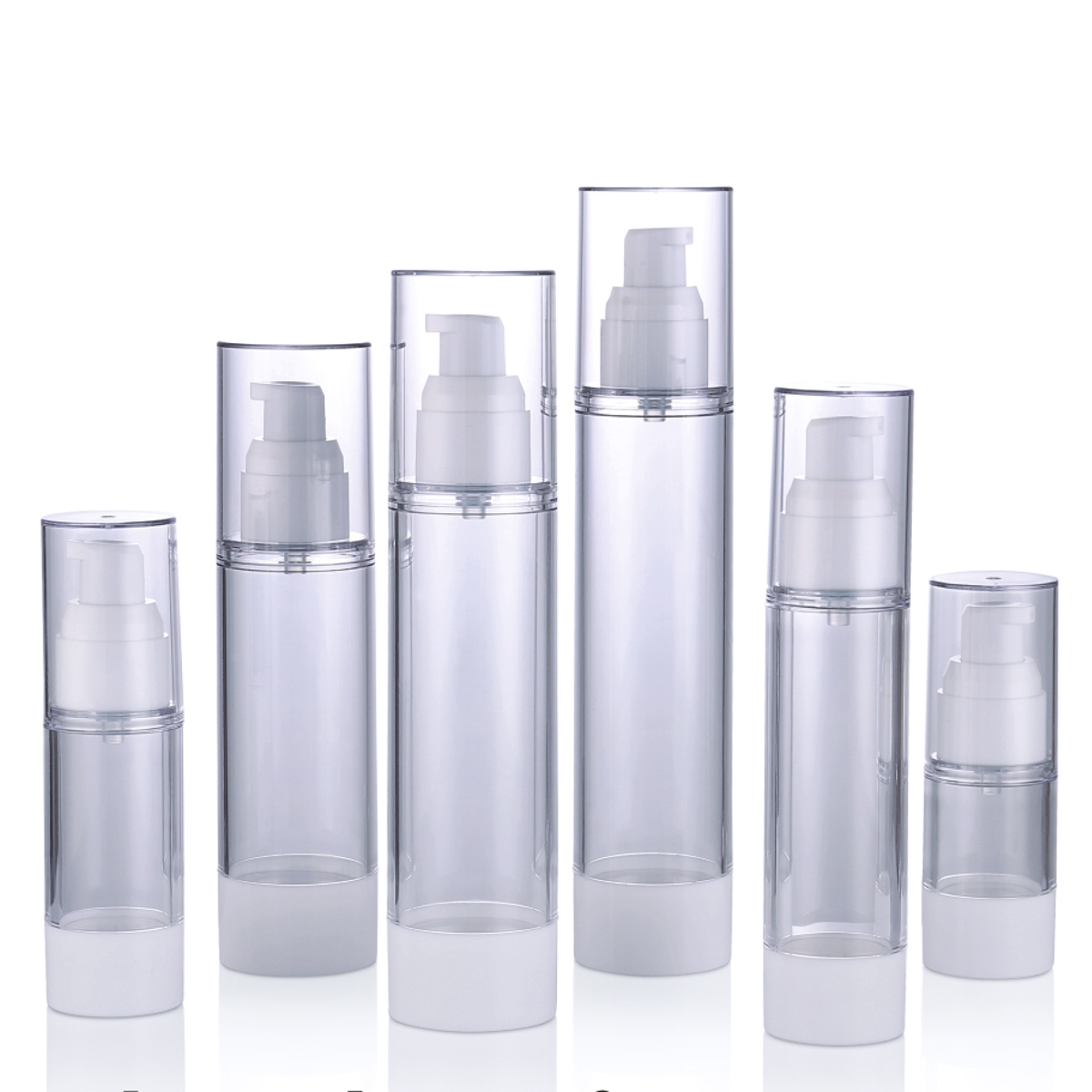 15ml 30ml 50ml 80ml 100ml 120ml工場在庫スポットクリアPP PSエアレスローションエマルジョンポンプ化粧品プラスチックボトルL01