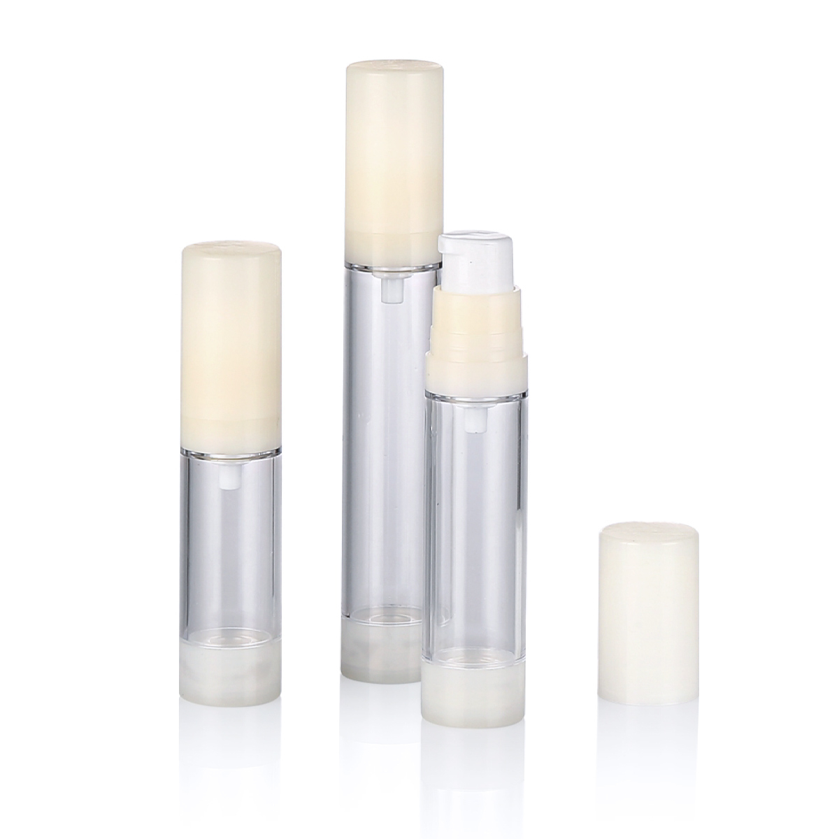 5ml 10ml 15mlカスタマイズされた白い化粧品プラスチックエアレスファインミストスプレープラスチボトルl04