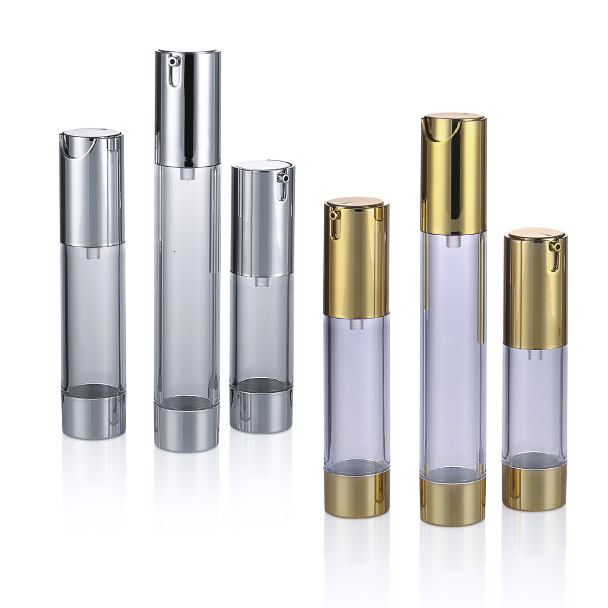 15ml 20ml 30ml電気めっきU字型真空ボトルプレスタイプポンプポンプヘッドローションボトルエアレスボトルl06