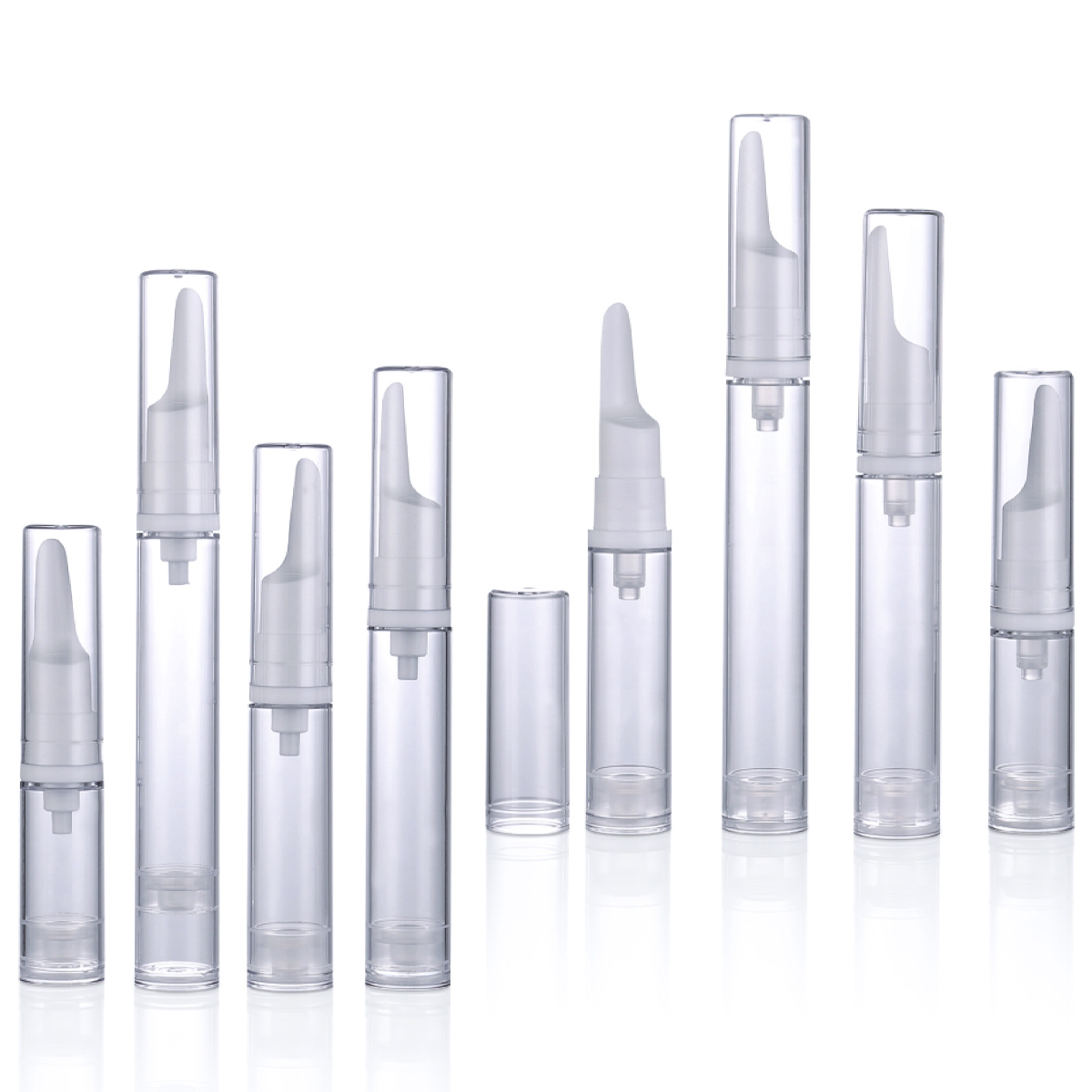 5ml 10ml 12ml 15mlシリンダーホワイト/透明なエアレスポンプチューブ化粧品ローションボトルエアレスアイクリームY01